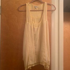 Gap Yellow Gauzy Lined Racerback Tank L EUC